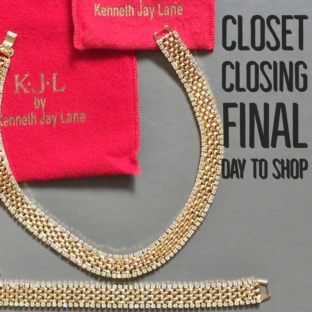 Kenneth J Lane Panther Link Necklace Bracelet Set